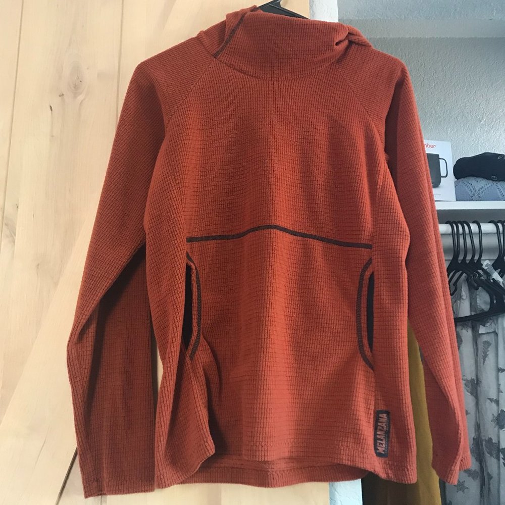 Women's Burnt Orange Melanzana Micro Grid Hoodie